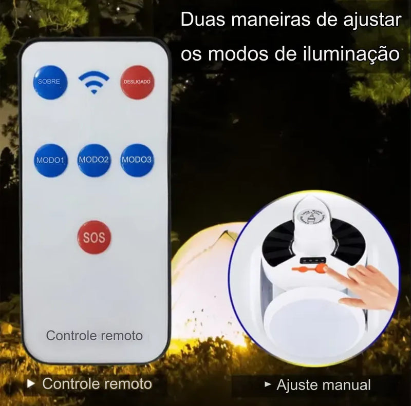 Lâmpada Tocha Solar LED 110W Para Camping