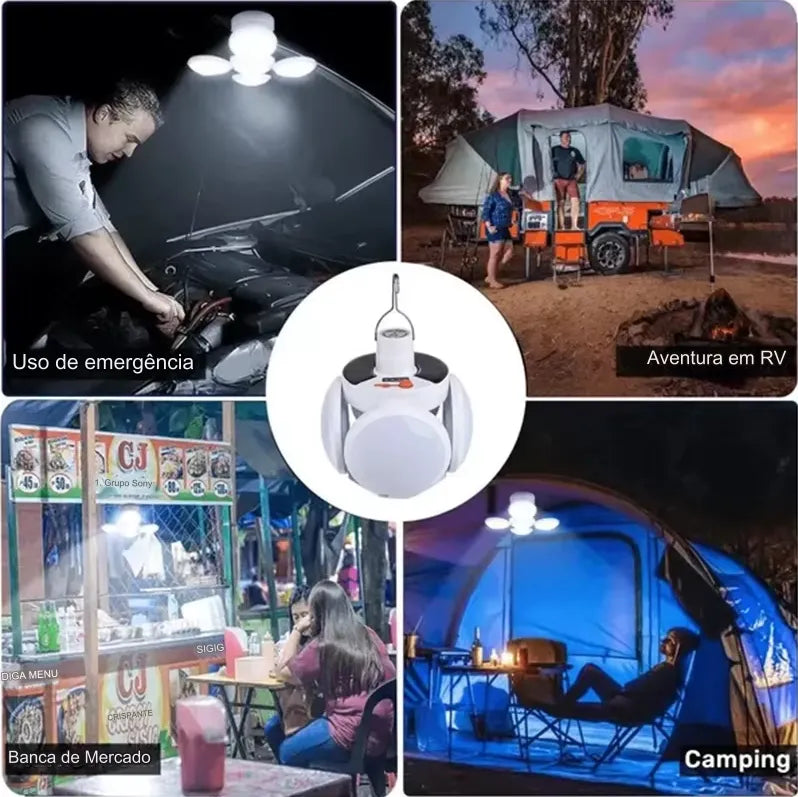 Lâmpada Tocha Solar LED 110W Para Camping