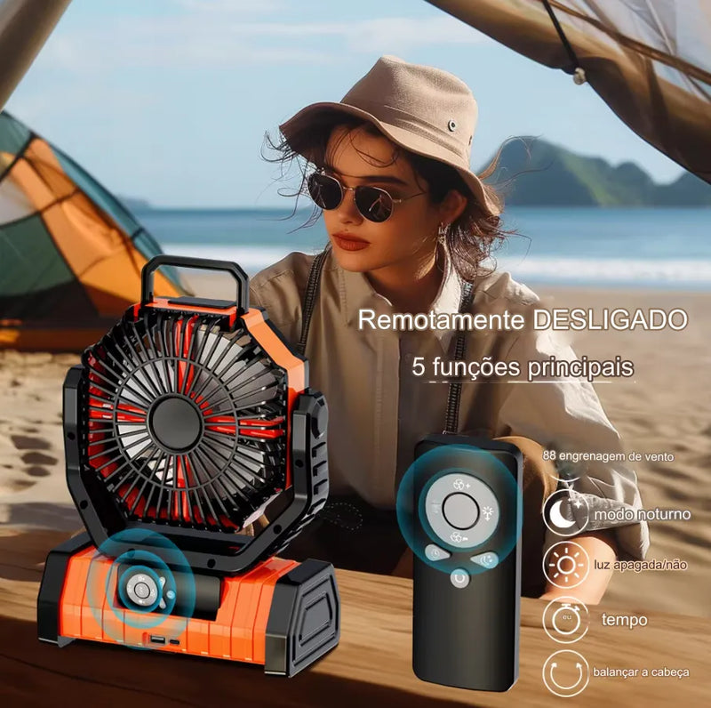 VortexCool 360° [Ventilador Recarregável Portátil Com Luz LED]
