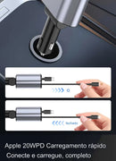 Carregador Turbo 4 Em 1 Automotivo Com Cabos Retráteis